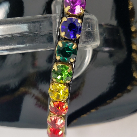 NEW JEFFREY CAMPBELL RHINESTONES BLACK FAUX PATENT LEATHER SANDALS WOMEN'S 8 - Picture 12 of 15